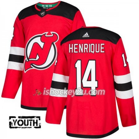 Børn NHL New Jersey Devils Trøje Adam Henrique 14 Adidas 2017-2018 Rød Authentic
